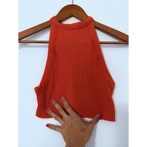 Urban Outfitters High Neck Crop Top Out From Under Size M/L Orange